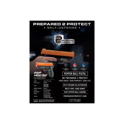 Umarex T4e P2p HDP 50 Cal Pepperball Gun (Black / Orange)