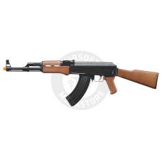 Golden Ball ABS Polymer AK47 AEG Airsoft Rifle - BLACK / FAUX WOOD