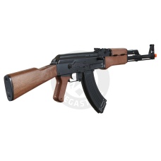 Golden Ball ABS Polymer AK47 AEG Airsoft Rifle - BLACK / FAUX WOOD