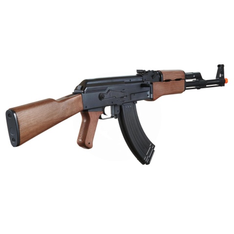Golden Ball ABS Polymer AK47 AEG Airsoft Rifle - BLACK / FAUX WOOD