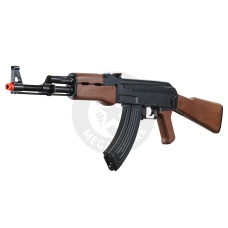 Golden Ball ABS Polymer AK47 AEG Airsoft Rifle - BLACK / FAUX WOOD