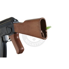 Golden Ball ABS Polymer AK47 AEG Airsoft Rifle - BLACK / FAUX WOOD