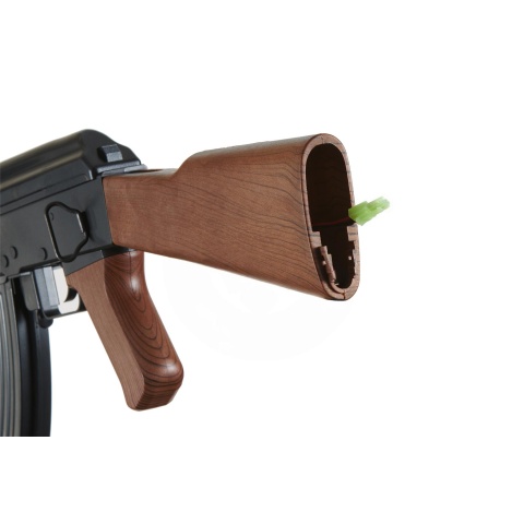 Golden Ball ABS Polymer AK47 AEG Airsoft Rifle - BLACK / FAUX WOOD