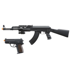 CYMA Airsoft Tactical AK47 AEG Package w/ Accessories  - BLACK