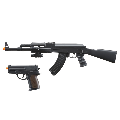 CYMA Airsoft Tactical AK47 AEG Package w/ Accessories  - BLACK