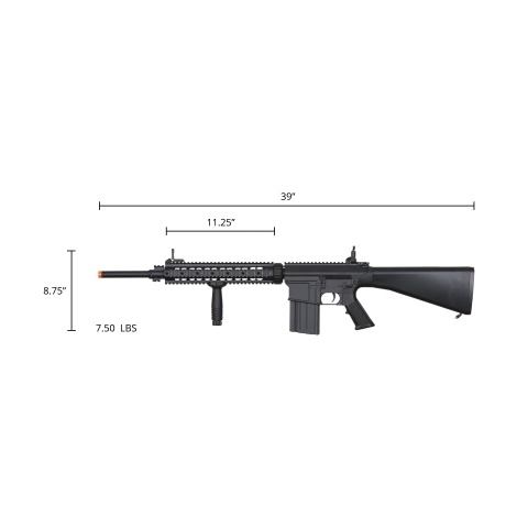 Atlas Custom Works Full Metal SR-25 Airsoft AEG Rifle with Stubby Stock (Color: Black)