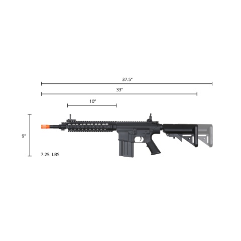 Atlas Custom Works Full Size SR25-K Precision Airsoft AEG Rifle (Color: Black)