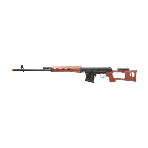 Atlas Custom Works Full Metal SVD Spring Rifle with Removable Cheek Rest (Color: Black & Faux Wood)