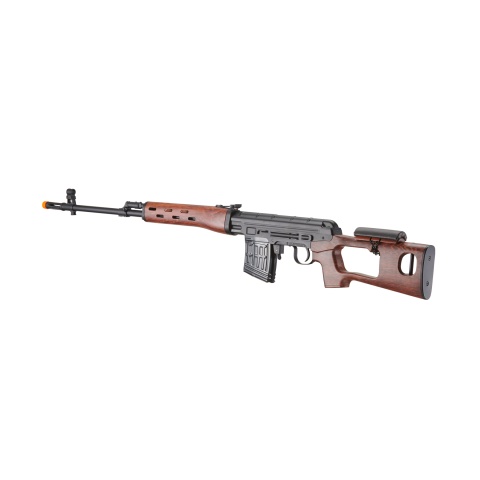 Atlas Custom Works Full Metal SVD Spring Rifle with Removable Cheek Rest (Color: Black & Faux Wood)