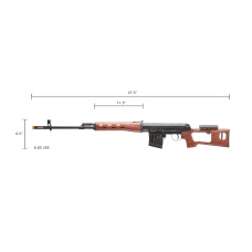 Atlas Custom Works Full Metal SVD Spring Rifle with Removable Cheek Rest (Color: Black & Faux Wood)