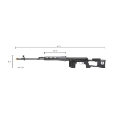 Atlas Custom Works Full Metal SVD Spring Rifle with Removable Cheek Rest (Color: Black)