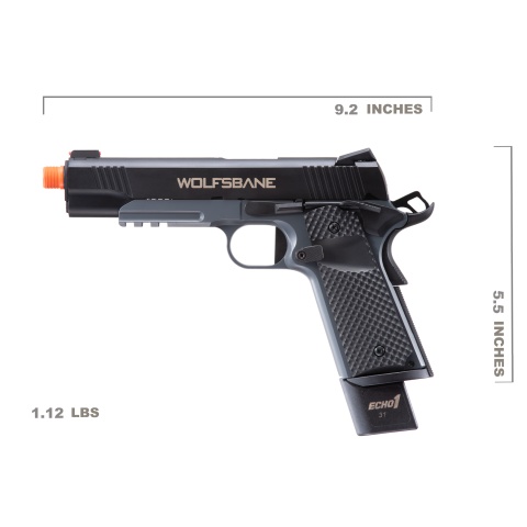Echo1 Wolfsbane M1911 Gas Blowback Pistol (Black)