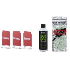 KWA ATP-SE Gas Blowback Pistol Starter Kit w/ 3 Targets, Green Gas, & 1000 BBs (Color: Black)