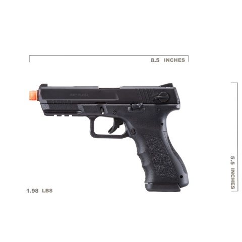 KWA ATP-SE Gas Blowback Pistol Starter Kit w/ 3 Targets, Green Gas, & 1000 BBs (Color: Black)