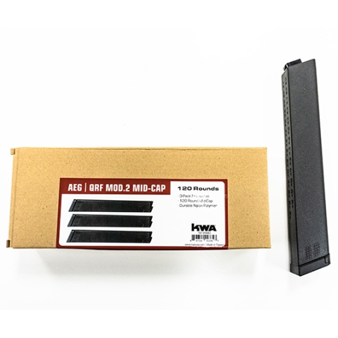 KWA 120rd QRF MOD.2 Mid Capacity AEG Magazines [3 Pack] - BLACK