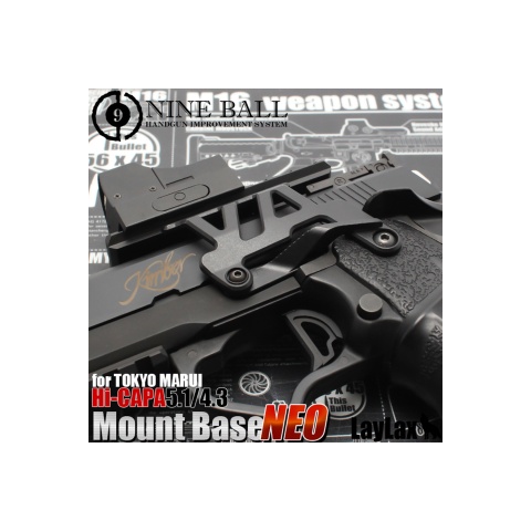 Laylax Aluminum Custom Neo Scope Mount Base for Tokyo Marui Hi-Capa 5.1 & 4.3 Series GBB Pistols (Color: Black)