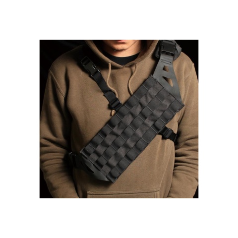 Laylax Cross Chest Lightweight Molle Bandolier Sling Rig (Color: Black)