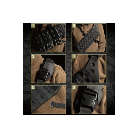 Laylax Cross Chest Lightweight Molle Bandolier Sling Rig (Color: Black)