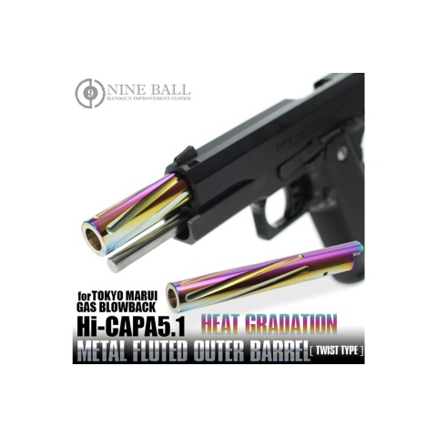 Laylax Aluminum Hi-Capa 5.1 Fluted Outer Barrel (Color: Heat Gradation)