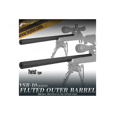 Laylax Fluted Outer Barrel for VSR-10 Series Snipers (Twist)