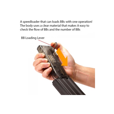 Laylax Satellite Ambidextrous Swiveling Arm High Capacity Speedloader (Color: Smoked)