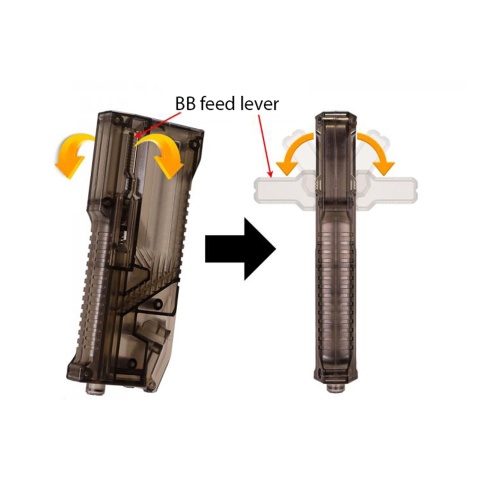 Laylax Satellite Ambidextrous Swiveling Arm High Capacity Speedloader (Color: Smoked)