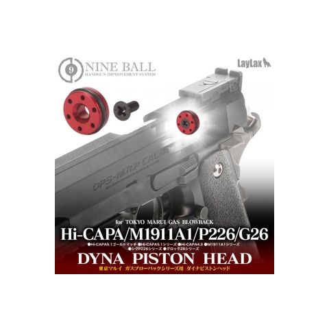Laylax Nine Ball Dyna Piston Head for Hi-CAPA, M1911A1, P226, and GLOCK26