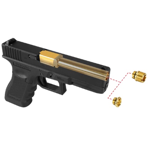 Laylax 2 Way Fixed Non-Recoiling Outer Barrel for Umarex Glock 17 Gen 4 (Color: Gold)