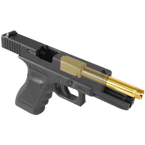Laylax 2 Way Fixed Non-Recoiling Outer Barrel for Umarex Glock 17 Gen 4 (Color: Gold)