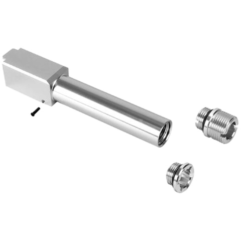 Laylax 2 Way Fixed Non-Recoiling Outer Barrel for Umarex Glock 19X Gen 5 (Color: Silver)