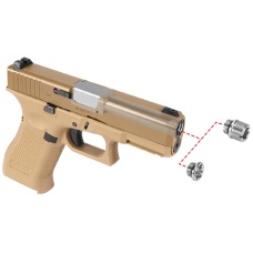 Laylax 2 Way Fixed Non-Recoiling Outer Barrel for Umarex Glock 19X Gen 5 (Color: Silver)