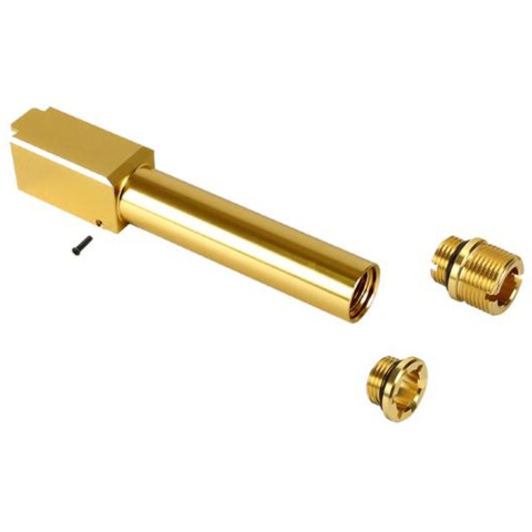 Laylax 2 Way Fixed Non-Recoiling Outer Barrel for Umarex Glock 19X Gen 5 (Color: Gold)