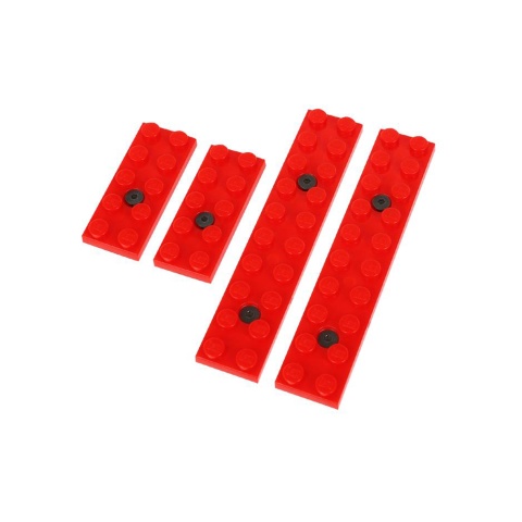 Laylax Block M-LOK Rail Cover Set (Color: Red)