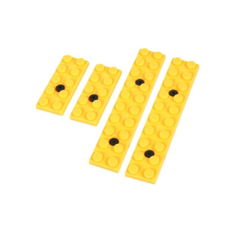 Laylax Block M-LOK Rail Cover Set (Color: Yellow)