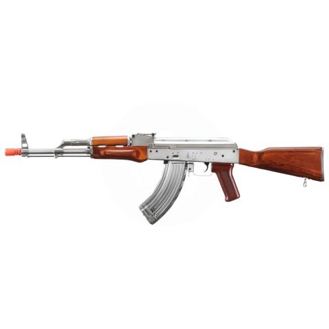 LCT AKM Stamped Steel Airsoft AEG Rifle w/ Full Stock (Color: Silver & Wood)