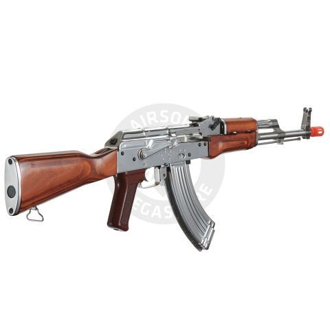 LCT AKM Stamped Steel Airsoft AEG Rifle w/ Full Stock (Color: Silver & Wood)