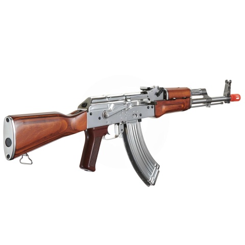 LCT AKM Stamped Steel Airsoft AEG Rifle w/ Full Stock (Color: Silver & Wood)