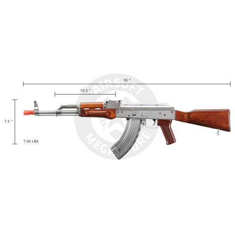 LCT AKM Stamped Steel Airsoft AEG Rifle w/ Full Stock (Color: Silver & Wood)