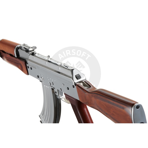 LCT AKM Stamped Steel Airsoft AEG Rifle w/ Full Stock (Color: Silver & Wood)