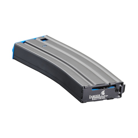 Lancer Tactical Metal Gen 2 300 Round High Capacity Airsoft Magazine for M4/M16 (Color: Black & Blue)