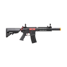 Lancer Tactical Gen 2 M4 SD Carbine Airsoft AEG Rifle with Red Accents - (Black)