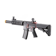 Lancer Tactical Gen 2 M4 SD Carbine Airsoft AEG Rifle with Red Accents - (Black)