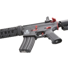 Lancer Tactical Gen 2 M4 SD Carbine Airsoft AEG Rifle with Red Accents - (Black)
