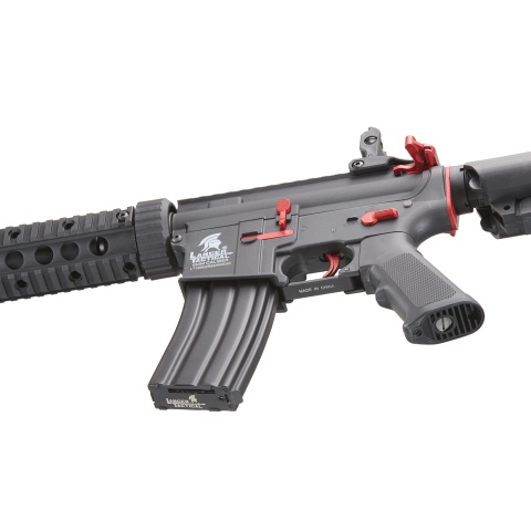 Lancer Tactical Gen 2 M4 SD Carbine Airsoft AEG Rifle with Red Accents - (Black)