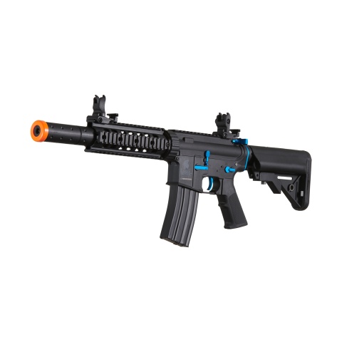 Lancer Tactical Gen 2 M4 SD Carbine Airsoft AEG Rifle with Mock Suppressor (Color: Black / Blue)