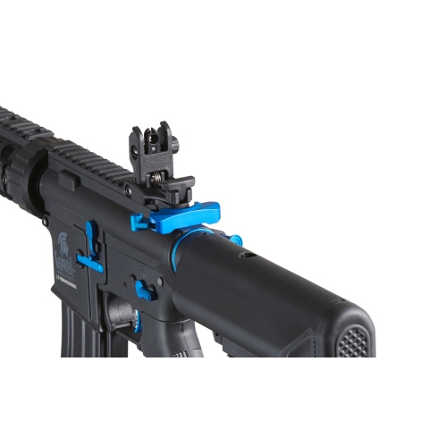 Lancer Tactical Gen 2 M4 SD Carbine Airsoft AEG Rifle with Mock Suppressor (Color: Black / Blue)