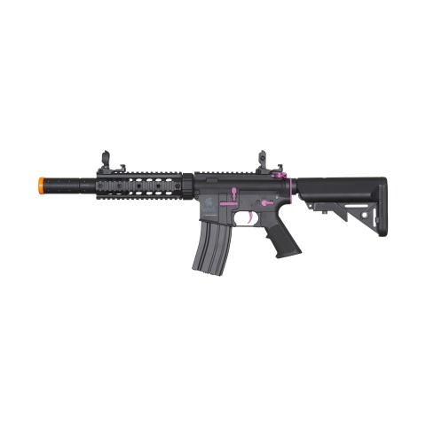 Lancer Tactical Gen 2 M4 SD Carbine Airsoft AEG Rifle with Mock Suppressor (Color: Black / Purple)