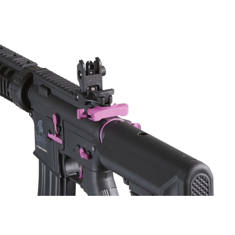 Lancer Tactical Gen 2 M4 SD Carbine Airsoft AEG Rifle with Mock Suppressor (Color: Black / Purple)