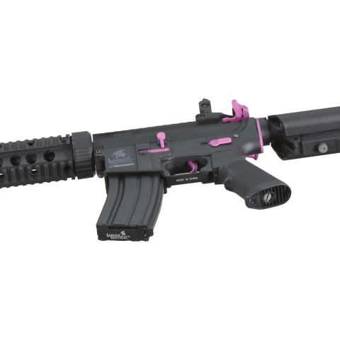 Lancer Tactical Gen 2 M4 SD Carbine Airsoft AEG Rifle with Mock Suppressor (Color: Black / Purple)