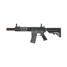 Lancer Tactical Gen 2 M4 SD Carbine Airsoft AEG Rifle with Mock Suppressor (Color: Black / Green)